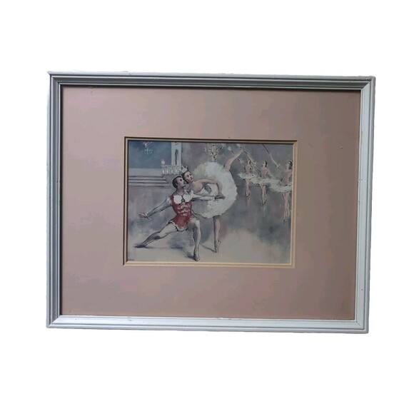 Framed & Matted William Yeiser Ballet impressions Print Cinderella 15X12 Vintage - Picture 1 of 7